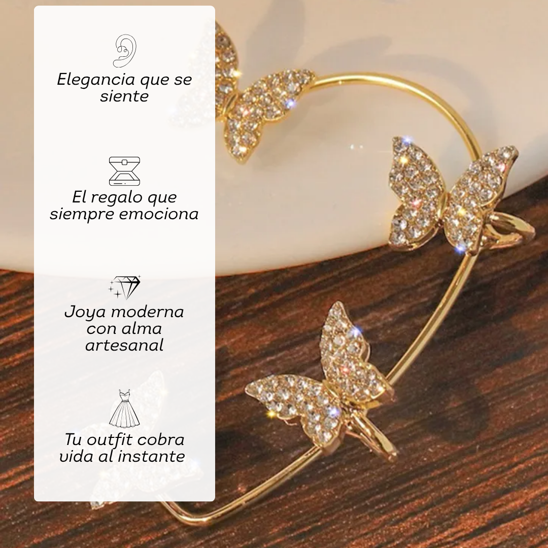 Miniatura 5 de PEDIENTES CLIP DE MARIPOSA - COLOR: PLATEADO